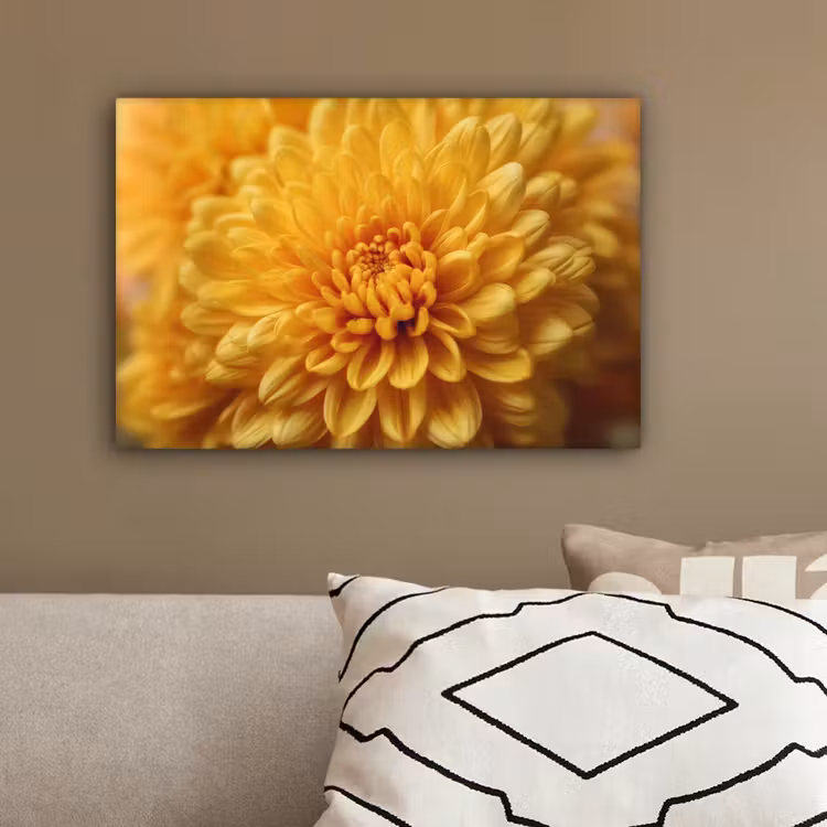 Geel - Chrysant - Zachtheid canvas 2cm klein -sfeer3