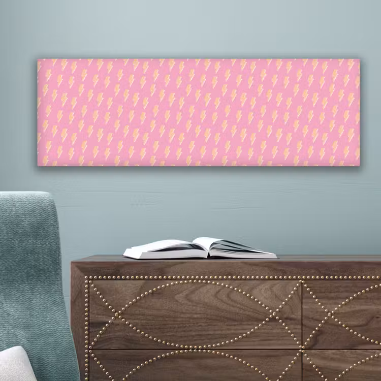 Geel - Bliksem - Roze canvas 2cm klein 828 -sfeer4