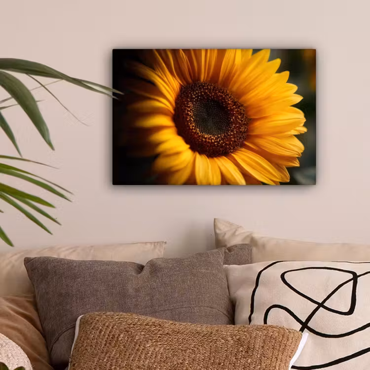 Geel - Zonnebloem - Zomers canvas 2cm klein -sfeer1