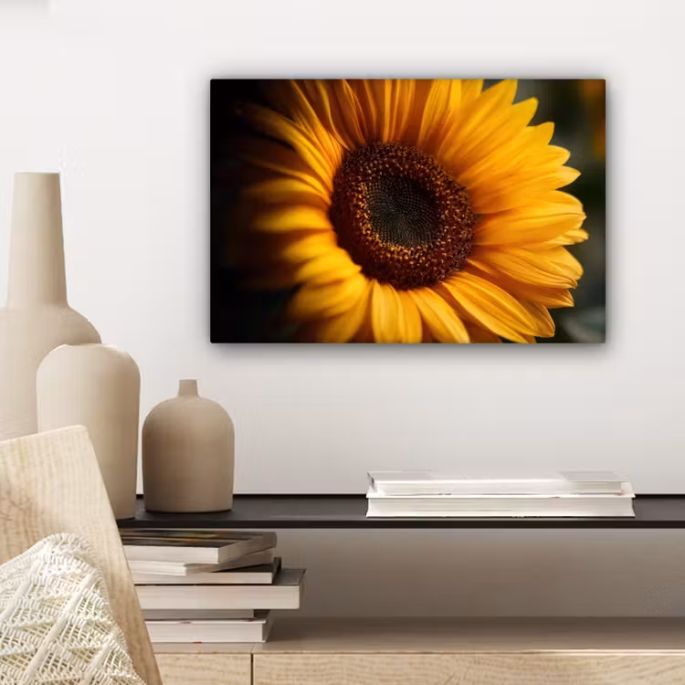 Geel - Zonnebloem - Zomers canvas 2cm klein -sfeer6