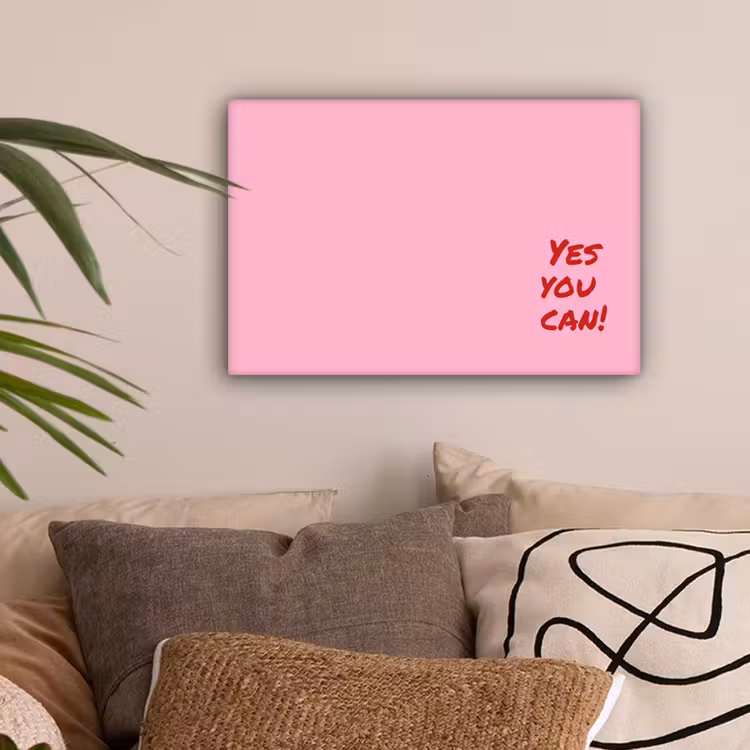 Yes you can do it - Rood - Roze canvas 2cm klein -z3d