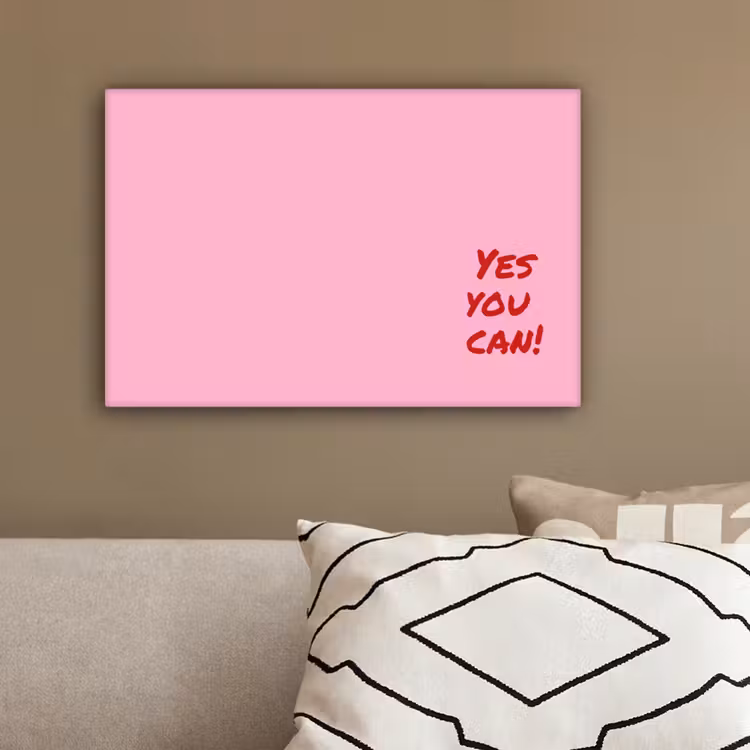 Yes you can do it - Rood - Roze canvas 2cm klein -sfeer1