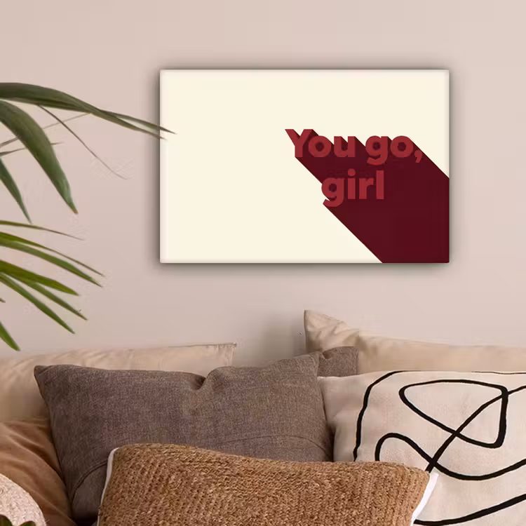 you go girl - 3D - Rood canvas 2cm klein -z3d