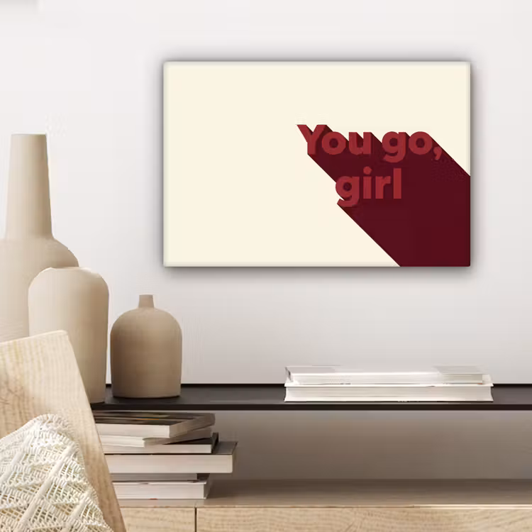 you go girl - 3D - Rood canvas 2cm klein -sfeer3