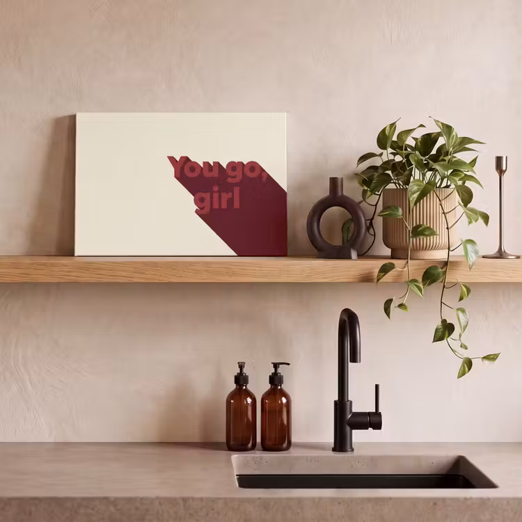 you go girl - 3D - Rood canvas 2cm klein -sfeer3