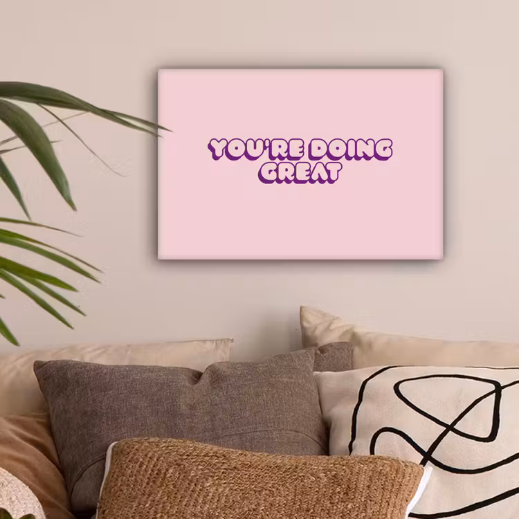 You're doing great - roze - 3D canvas 2cm klein -z3d
