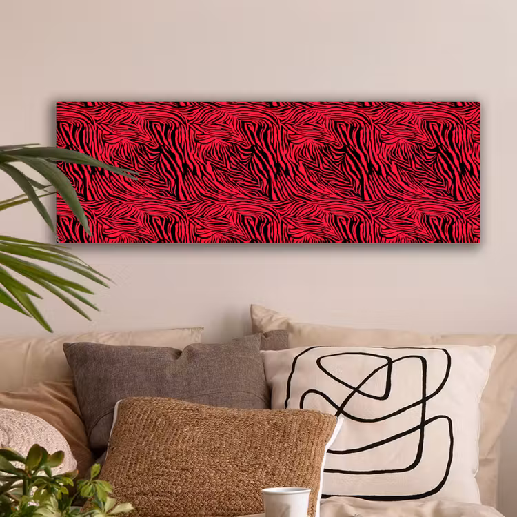 Zebra - Zwart - Roze - Neon canvas 2cm klein 828 -sfeer1