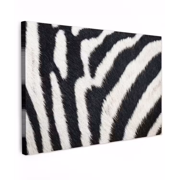 Zebra - Vacht - Klassiek - Zwart - Wit canvas 2cm klein -z3d