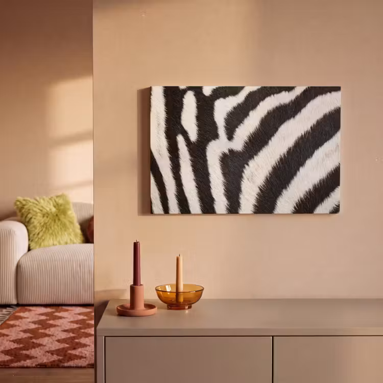 Zebra - Vacht - Klassiek - Zwart - Wit canvas 2cm klein -sfeer1