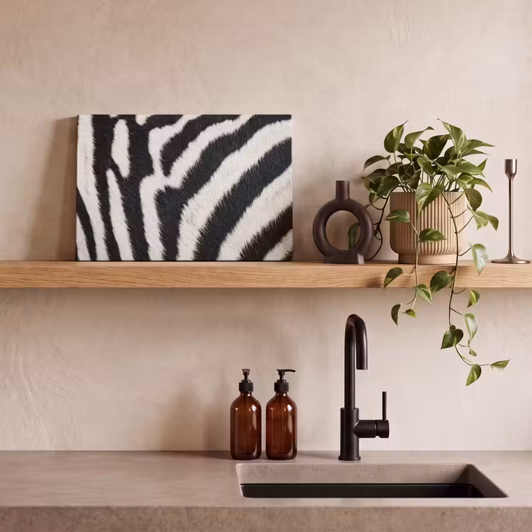 Zebra - Vacht - Klassiek - Zwart - Wit canvas 2cm klein -sfeer3
