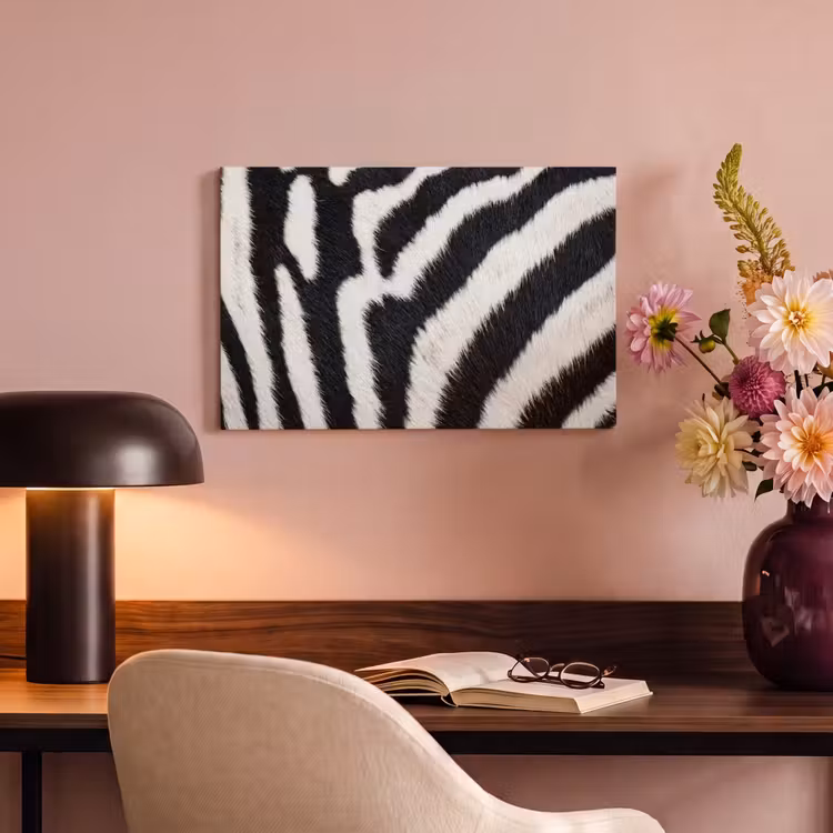 Zebra - Vacht - Klassiek - Zwart - Wit canvas 2cm klein -sfeer4