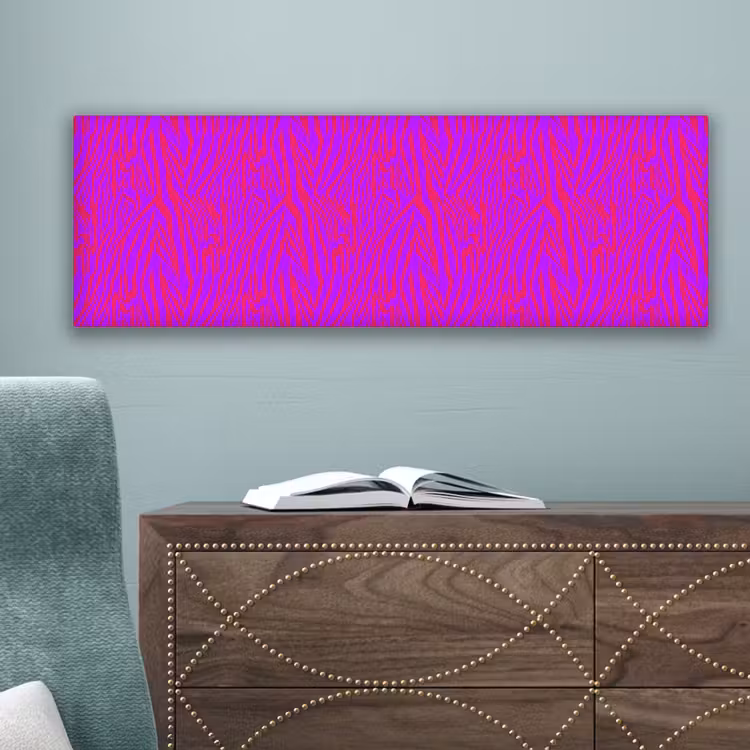 Zebra - Neon - Roze - Paars canvas 2cm klein 828 -sfeer4