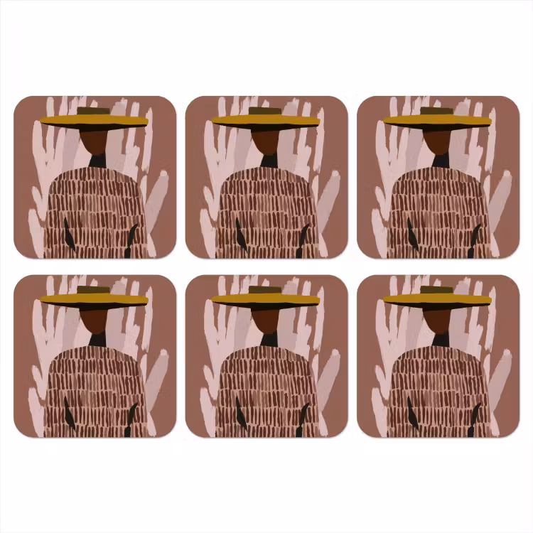 Abstract - Figuur - Illustratie - Hoed onderzetter kurk middel -3d