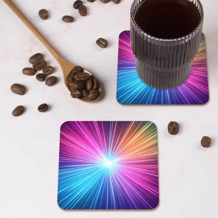 Abstract - Light - Burst - Modern - Colorful onderzetter kurk middel -sfeer2