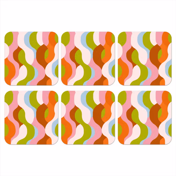 Abstract - Vormen - Roze onderzetter kurk middel -3d