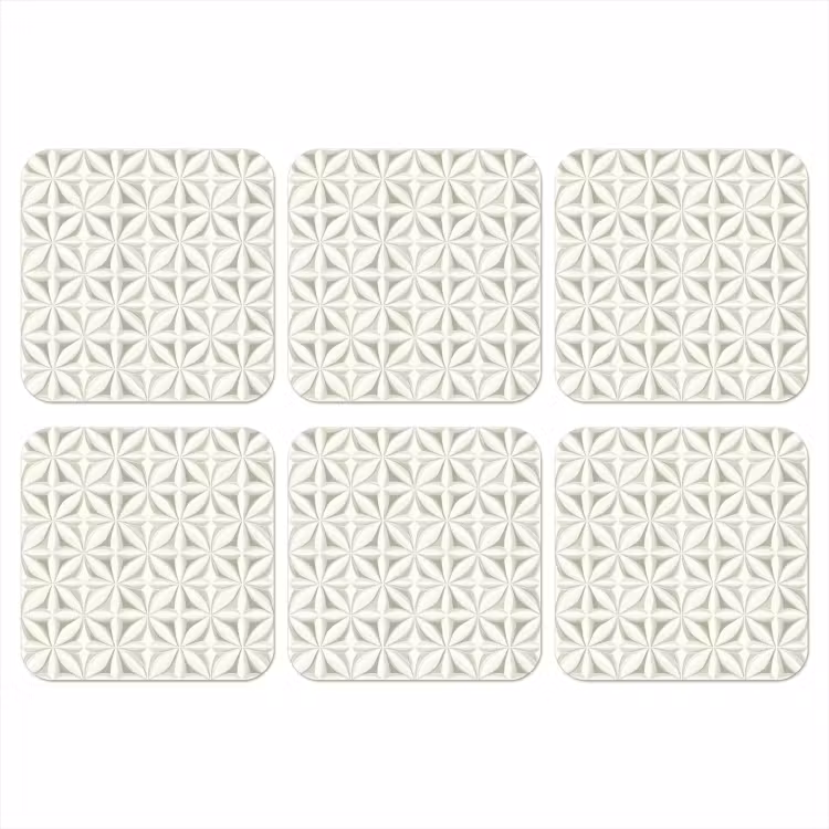 Abstract - Structuur - Grijs - Wit onderzetter kurk middel 366 -3d