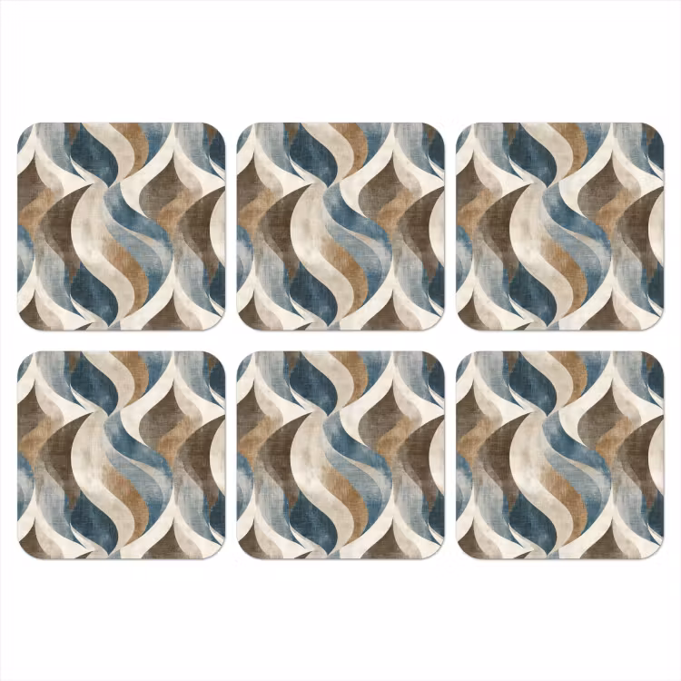 Abstract - Golven - Kleurrijk onderzetter kurk middel 366 -3d