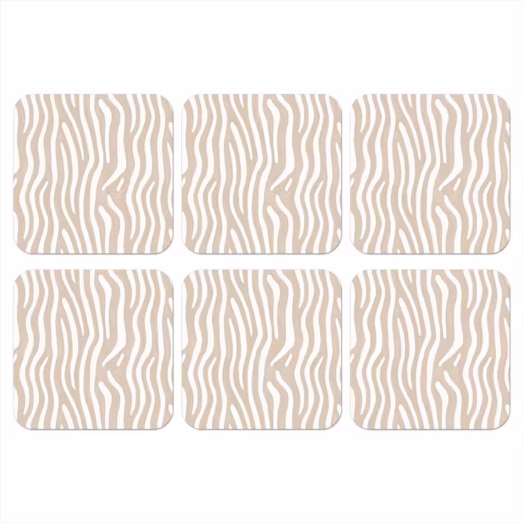Abstract - Zebra - Beige onderzetter kurk middel 366 -3d
