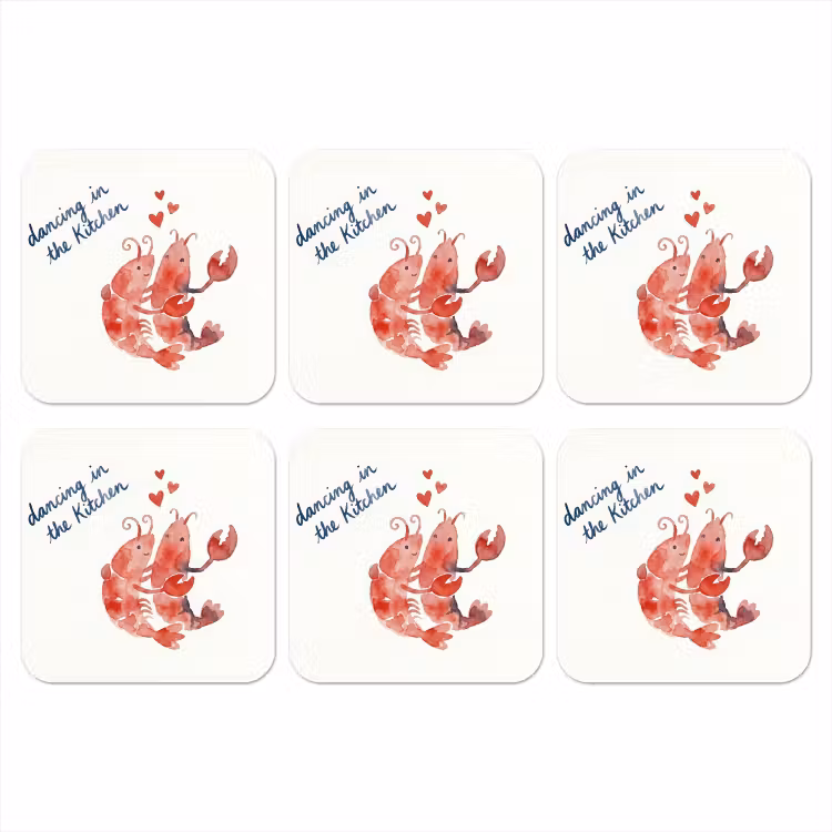 Dier - Dans - Liefde - Waterverf - Rood onderzetter kurk middel -3d