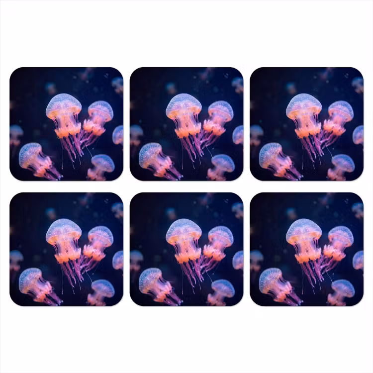 Dier - Onderwater - Natuur - Roze - Mysterieus onderzetter kurk middel -3d