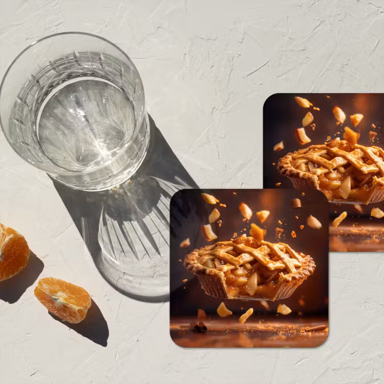 Appel - Taart - Warm - Eten onderzetter kurk middel -sfeer4