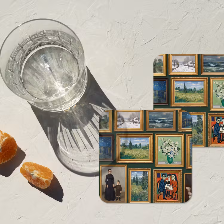 Kunst - Schilderijen - Collectie - Klassiek - Groen onderzetter kurk middel -sfeer4