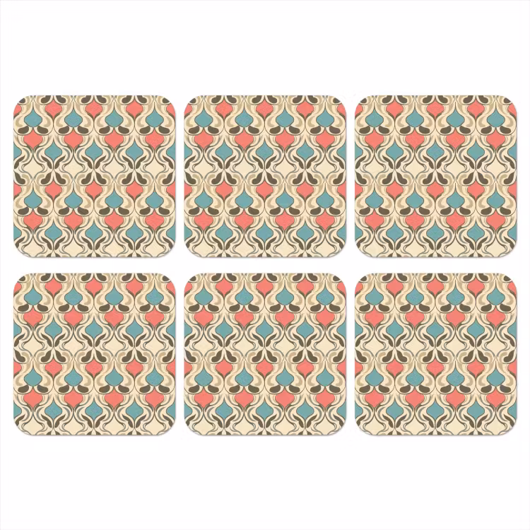 Barok - Retro - Kleurrijk onderzetter kurk middel 366 -3d