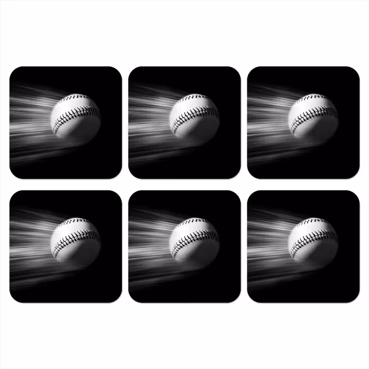 Honkbal - Wit - Vliegt onderzetter kurk middel -3d