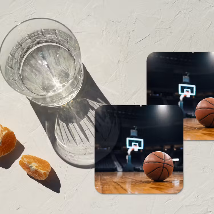 Basketbal - Arena - Sport onderzetter kurk middel -sfeer4