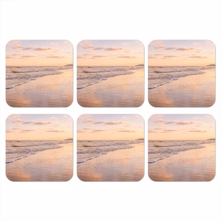 Strand - Branding - Wolken onderzetter kurk middel -3d