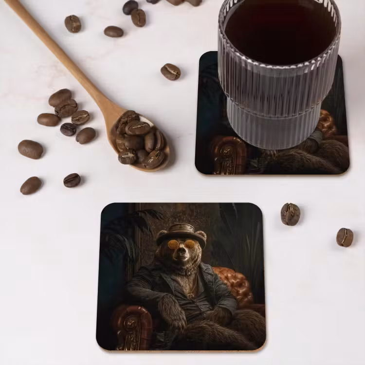 Beer - Bruin - Pak - Hoed onderzetter kurk middel -sfeer2