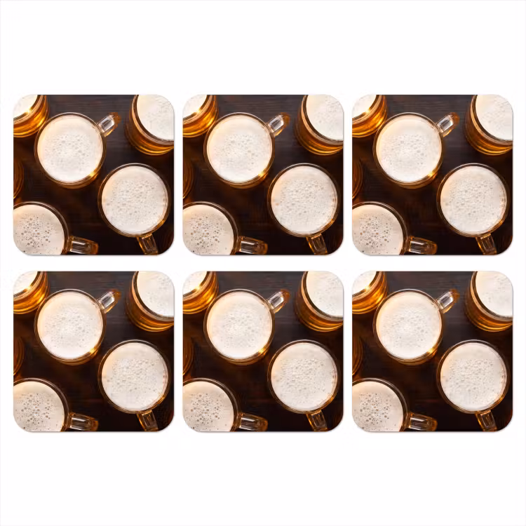 Bier - Glazen - Schuim - Hout - Drank onderzetter kurk middel -3d