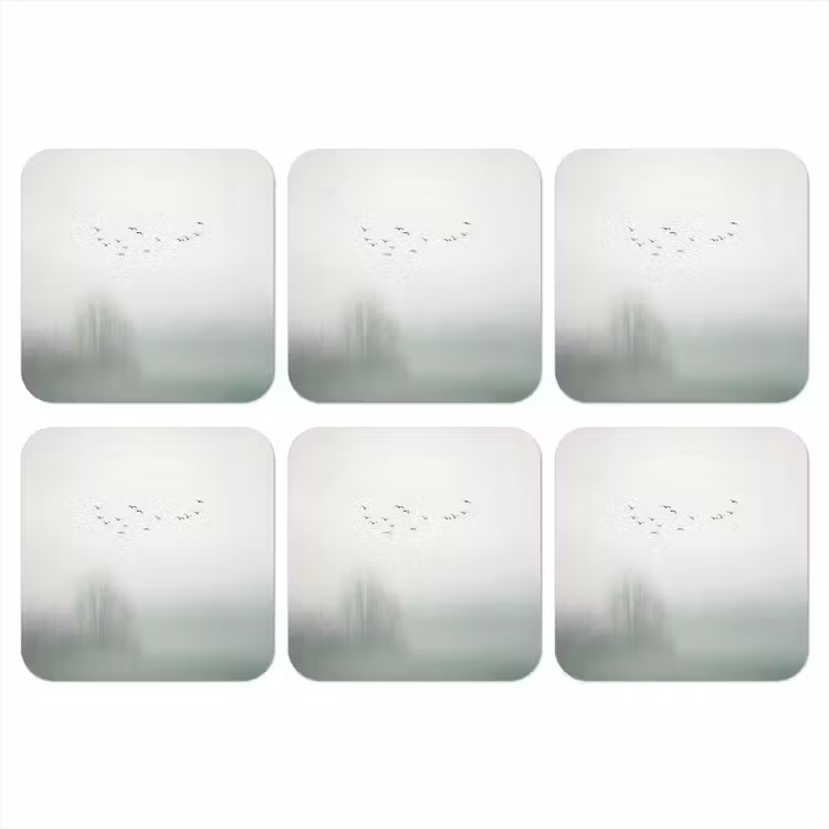 Vogel - Vlucht - Natuur - Minimalistisch onderzetter kurk middel -3d