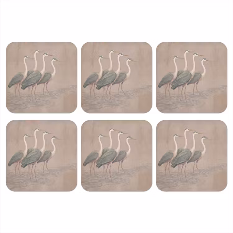 Vogel - Water - Natuur - Vintage onderzetter kurk middel -3d