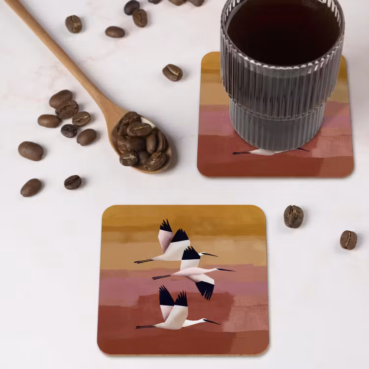 Vogels - Snavel - Abstract onderzetter kurk middel -sfeer2