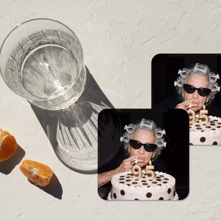 Verjaardag - Krulspeld - Oma onderzetter kurk middel -sfeer4