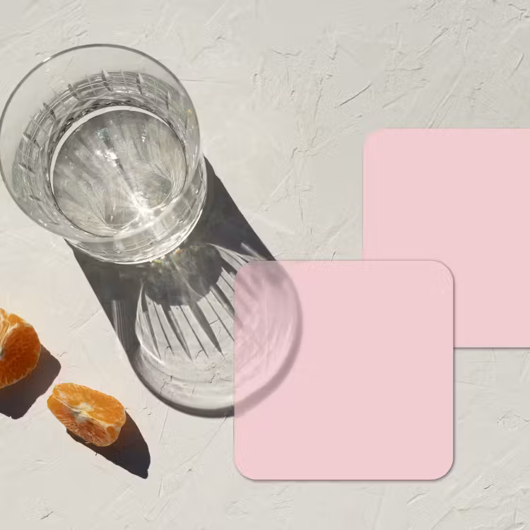 Blush - Pink - Roze onderzetter kurk middel 366 -sfeer4