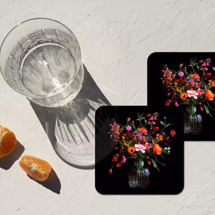 Boeket - Veldbloemen - Vaas onderzetter kurk middel -sfeer4