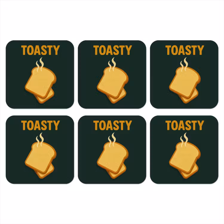 Brood - Tosti - Groen - Minimalistisch onderzetter kurk middel -3d