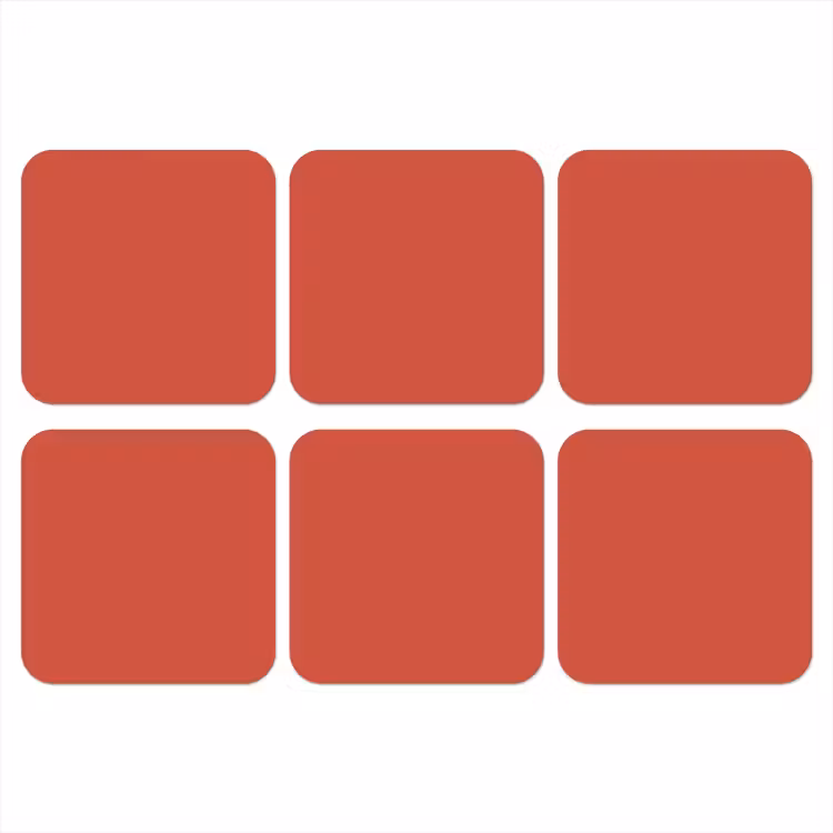 Brick - Red - Rood onderzetter kurk middel 366 -3d