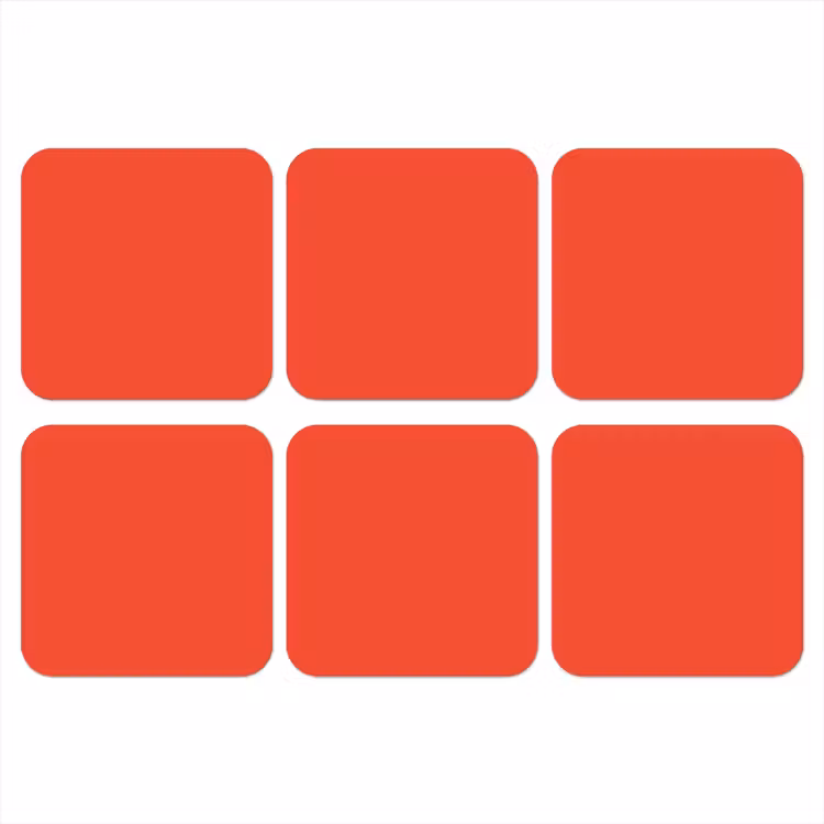 Burnt - Coral - Oranje onderzetter kurk middel 366 -3d