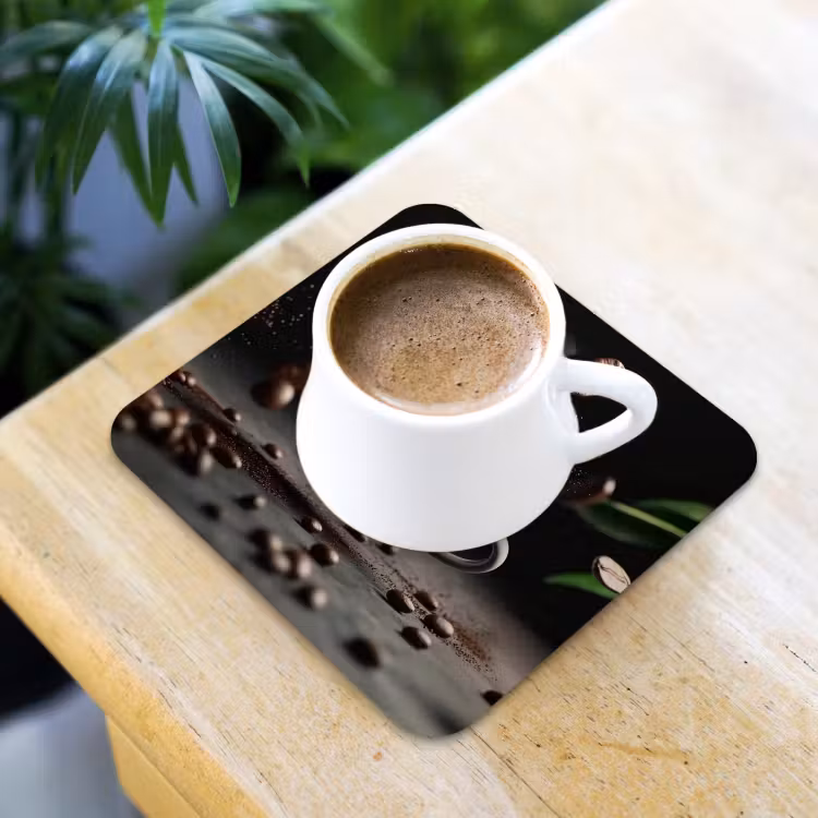 Cappuccino - Kop - Bonen - Bruin onderzetter kurk middel -sfeer5