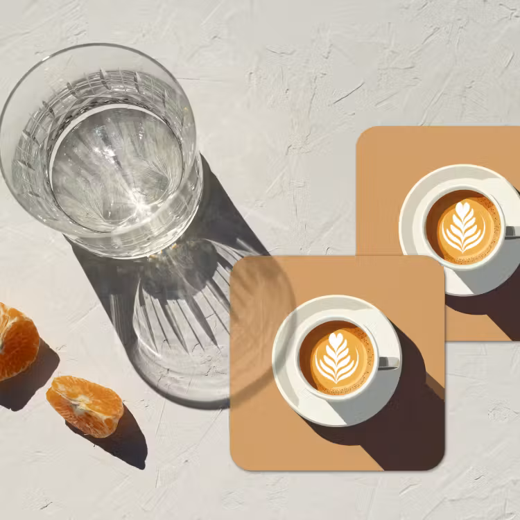 Cappuccino - Kop - Schotel - Minimalitisch onderzetter kurk middel -sfeer4