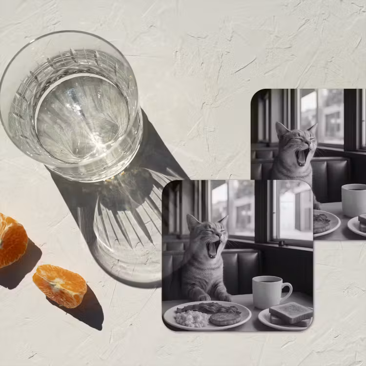 Kat - Koffie - Brood - Zwart onderzetter kurk middel -sfeer4
