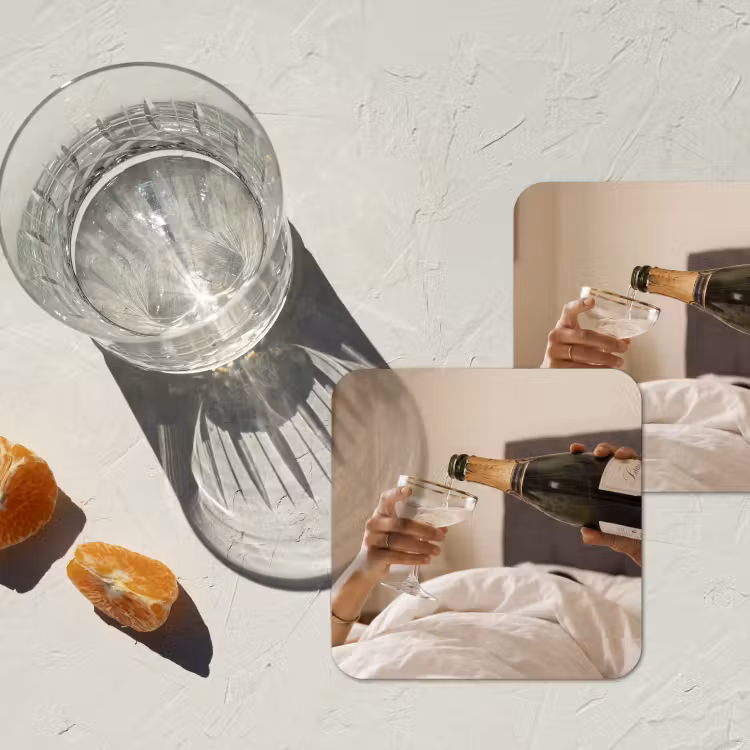 Champagne - Bed - Bubbels onderzetter kurk middel -sfeer4