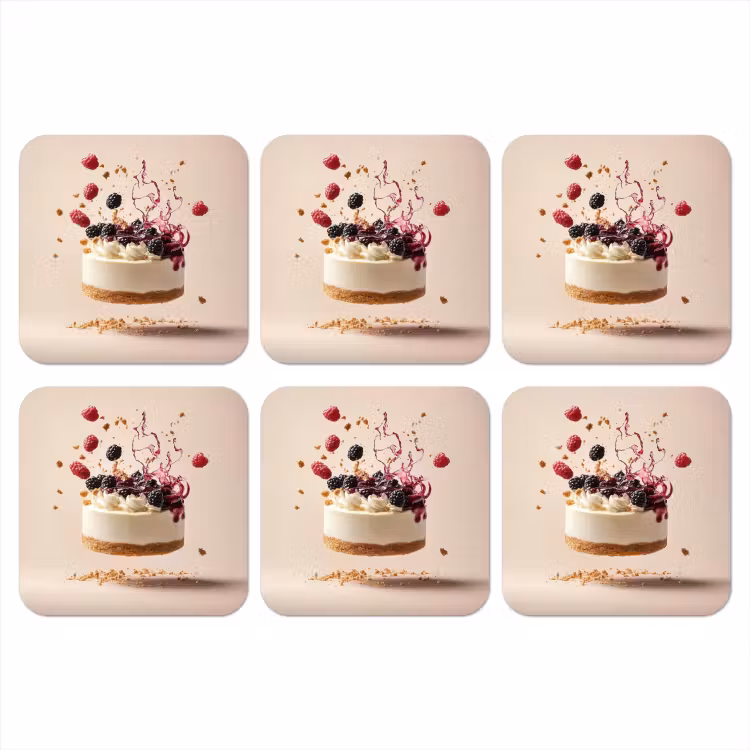 Cheesecake - Eten - Roze - Taart onderzetter kurk middel -3d
