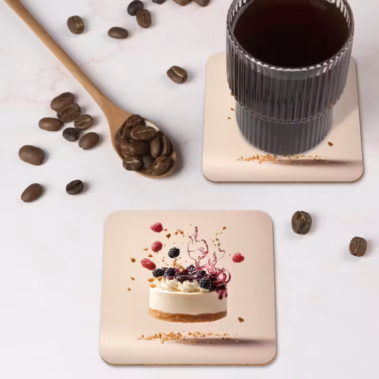 Cheesecake - Eten - Roze - Taart onderzetter kurk middel -sfeer2