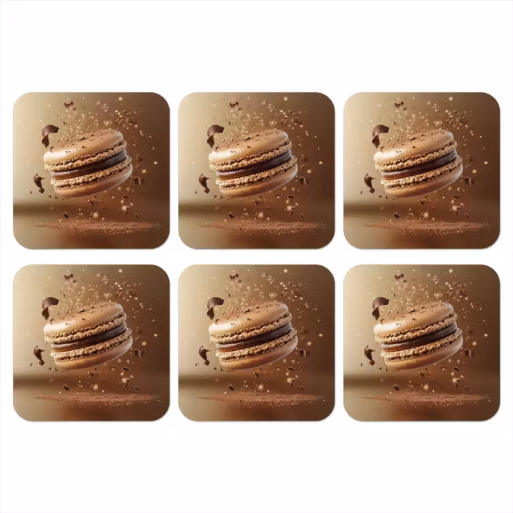 Chocolade - Macarons - Eten - Snoep onderzetter kurk middel -3d