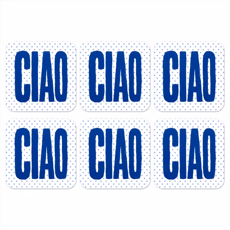 Ciao - Blauw - Stippen onderzetter kurk middel -3d