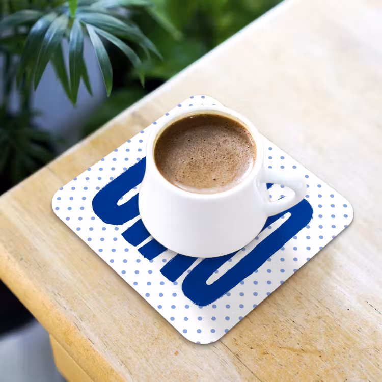 Ciao - Blauw - Stippen onderzetter kurk middel -sfeer5